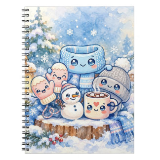 キュートな冬の雪だるま スパイラルノート ノートブック