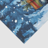 キュートな冬の青いクリスマススノーマン 薄葉紙 (詳細)