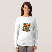 キュートな冬の高地牛のクリスマスアート - あたたかな赤ちゃん Tシャツ (正面フル)
