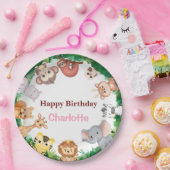 キュートな動物たちとのお誕生日パーティー ペーパープレート (パーティー)