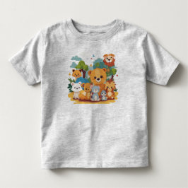 キュートな動物の友達の子供用ヘビーコットンTシャツ トドラーTシャツ