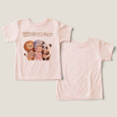 キュートな動物の友達 キッズTシャツ (デザイン正面&裏面)