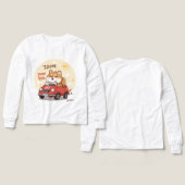 キュートな動物の車のデザインのキッズTシャツ - Zoom Zoom Fox (デザイン 正面&背面)