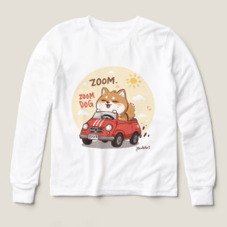 キュートな動物の車のデザインのキッズTシャツ - Zoom Zoom Fox