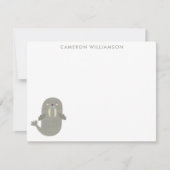 キュートな北極セイウチ文パーソナライズされた房具 ノートカード (正面)