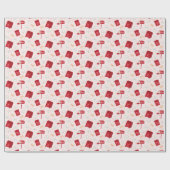 キュートな北極メールのクリスマスパターン ラッピングペーパー (フラット)