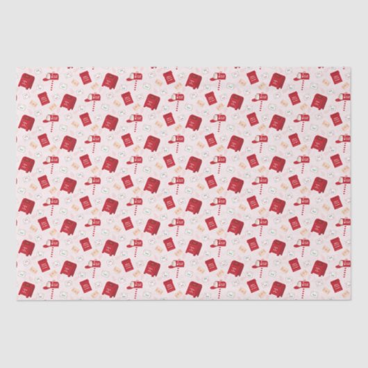 キュートな北極メールのクリスマスパターン 薄葉紙 (正面)