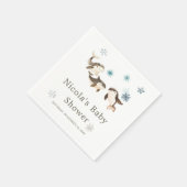 キュートな北極鯨の赤ちゃんシャワー スタンダードカクテルナプキン (角)