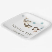 キュートな北極鯨の赤ちゃんシャワー ペーパープレート (傾斜あり)