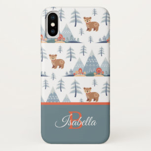 キュートな北欧クマ柄のモノグラム入りパーソナルギフト iPhone X ケース