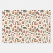 キュートな北欧クリスマス格言&ジンジャーブレッドヴィレッジ ラッピングペーパーシート (正面3)