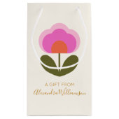 キュートな北欧パーソナライズされたの花が贈り物 スモールペーパーバッグ (裏面)