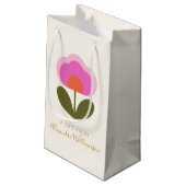 キュートな北欧パーソナライズされたの花が贈り物 スモールペーパーバッグ (裏面アングル)