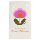 キュートな北欧パーソナライズされたの花が贈り物 スモールペーパーバッグ (正面)