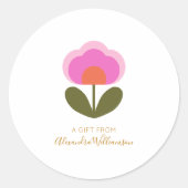 キュートな北欧パーソナライズされたの花が贈り物 ラウンドシール (正面)