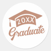 キュートな卒業式キャップ封筒用シール ラウンドシール (正面)
