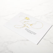 キュートな台本書道卒業 箔招待状 (回転した状態)