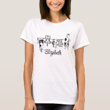 キュートな吊るし子猫のカスタムネームTシャツ