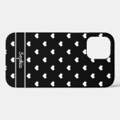 キュートな名前入りハート柄 ブラック Case-Mate iPhoneケース (裏面 (横))