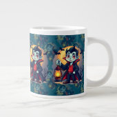 キュートな吸血鬼とランタンのかわいいハロウィン ジャンボコーヒーマグカップ (右)