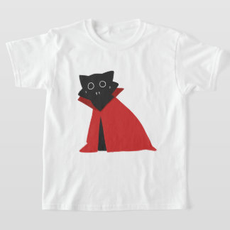 キュートな吸血鬼猫のハロウィンキッズTシャツ Tシャツ