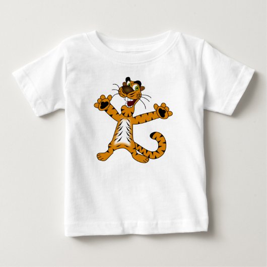 キュートな喜び斑点のある茶色がかった黄色の虎 ベビーTシャツ (正面)