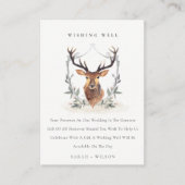 キュートな夕暮れ鹿フローラ結婚クレストの願い井戸 エンクロージャーカード (正面)