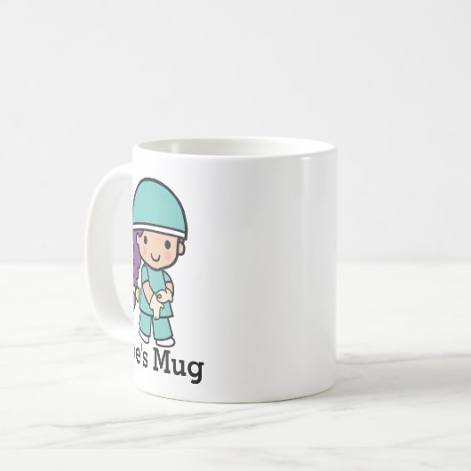 キュートな外科医がスクラブに コーヒーマグカップ (正面左)