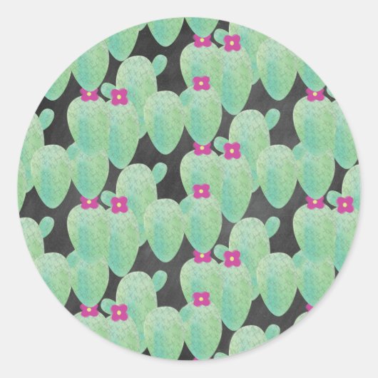 キュートな多肉果 |観葉植物の水色 ラウンドシール (正面)