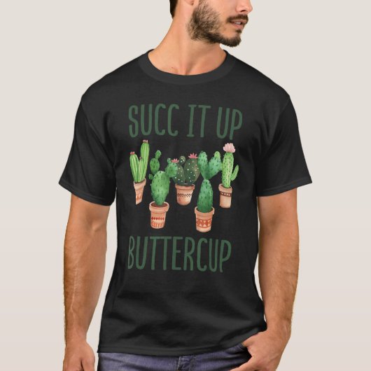 キュートな多肉植物バターカップを吸い上げる Tシャツ (正面)