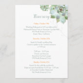 キュートな多肉食の庭園の結婚式日程 プログラム (裏面)