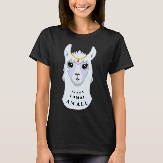 キュートな天国のラマ女王 Tシャツ (正面)