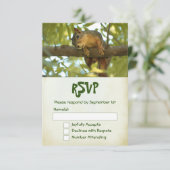 キュートな奇妙なリス自然写真 出欠カード (スタンド正面)