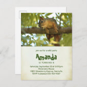 キュートな奇妙なリス自然撮影誕生日 インビテーションポストカード (正面/裏面)