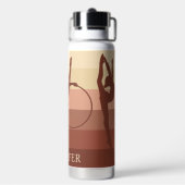 キュートな女体操パーソナライズされた茶色 ウォーターボトル (背面)