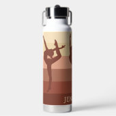 キュートな女体操パーソナライズされた茶色 ウォーターボトル (正面)
