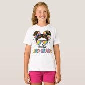 キュートな女子二年生のリボンの先生のガールズTシャツ Tシャツ (正面フル)
