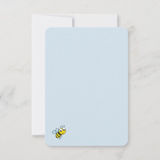 キュートな女王ビー王冠ありがとう サンキューカード (裏面)