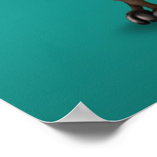 キュートな好奇心ムースおたく着用メガネターコイズ ポスター (角)