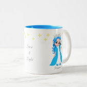 キュートな妖精のプリンセスと星 ツートーンマグカップ (正面右)