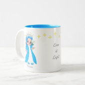 キュートな妖精のプリンセスと星 ツートーンマグカップ (正面左)