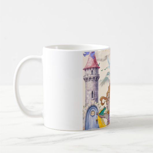 キュートな妖精のプリンセス城の陶器コーヒーマグ コーヒーマグカップ (左)