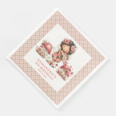 キュートな妖精の庭の誕生日招待状 ピンクの花柄  (コーナー)