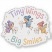 キュートな妖精の歯の友達ステッカー デザイン シール (正面)