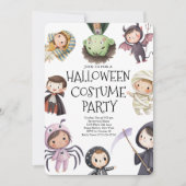 キュートな子供たちのハロウィンコスチュームパーティー 招待状 (正面)