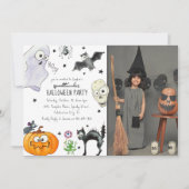 キュートな子供の楽しいハロウィンの写真 招待状 (正面)