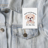 キュートな子犬好きのためのおしゃれな犬ママ長方形ボタン 缶バッジ (インサイチュ)