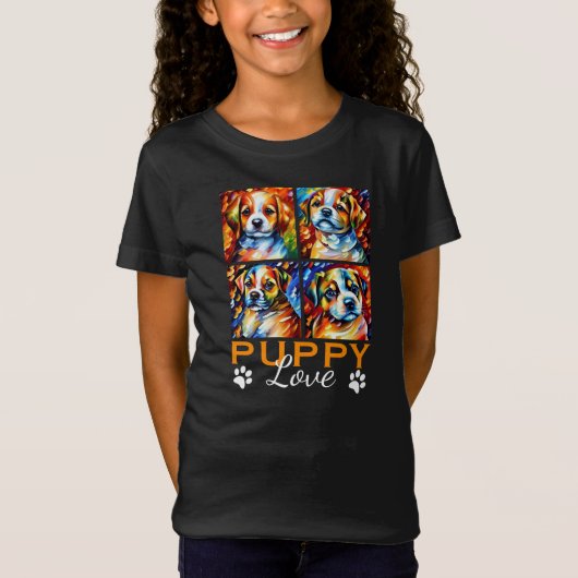 キュートな子犬Tシャツ Tシャツ (正面)