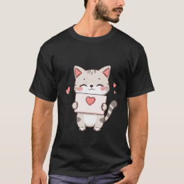 キュートな子猫がハートのラブレターを持つアート✨🐾💌 Tシャツ