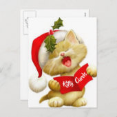 キュートな子猫が歌うクリスマスキャロラー葉書 シーズンポストカード (正面/裏面)